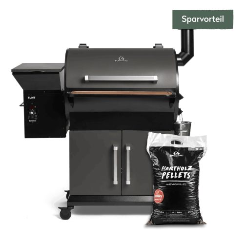 FLINT Pelletsmoker mit Hartholz-Pellets Set 2-tlg.