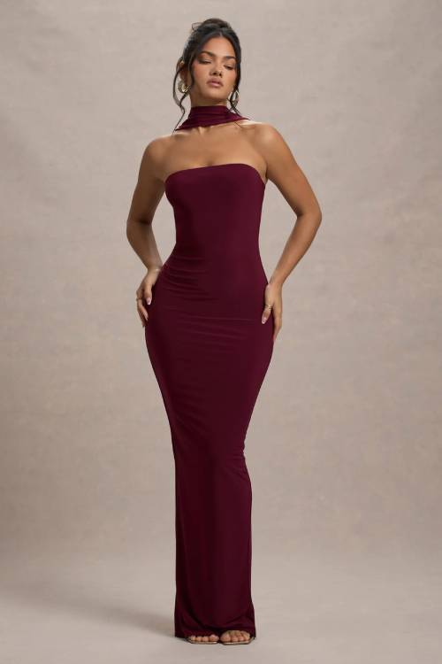 club l london Burgundy Maxi Dress