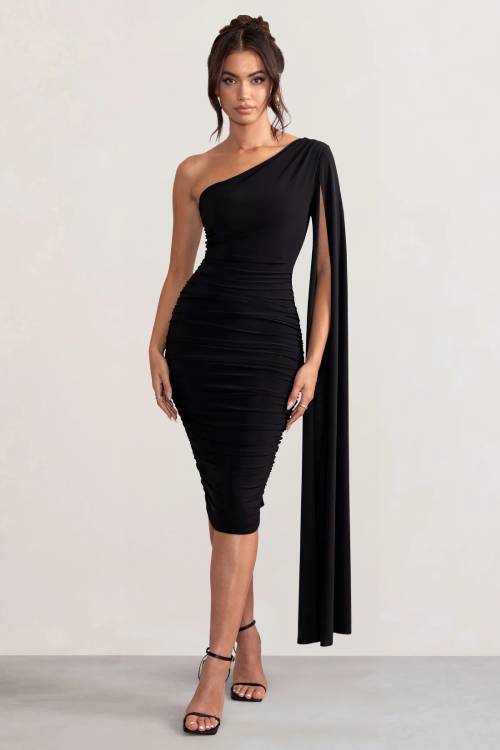 club l london Ruched One-Shoulder Dress