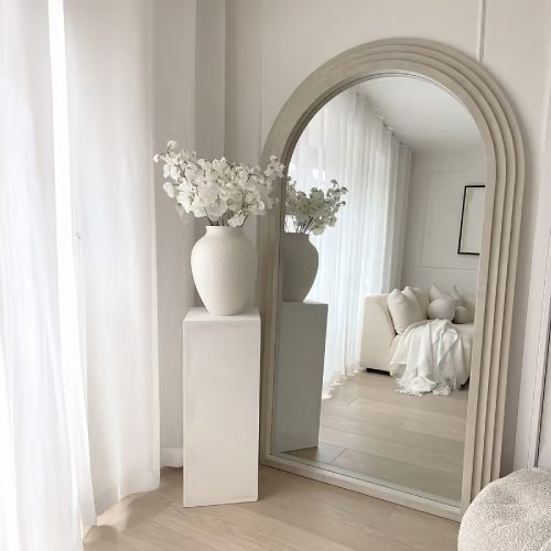 Full Length Arched Concrete Mirror