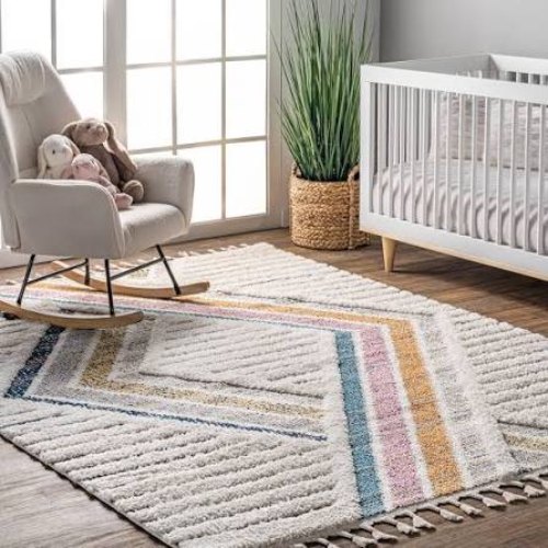 Celeste Rainbow Shag Rug

