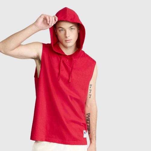 JERSEY SLEEVELESS HOODIE, C LOGO