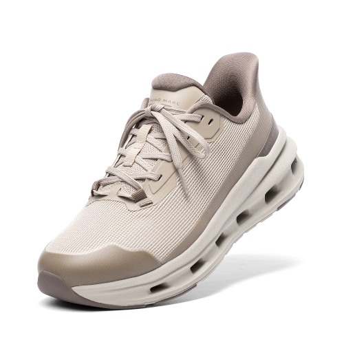 Lace-Up Lightweight Cushion Mesh Sneakers With Hollow Shock-Absorbing Sole