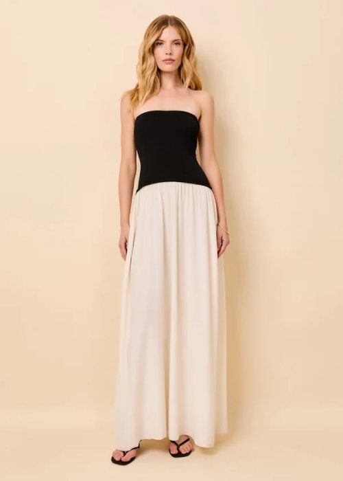 Strapless Soglio Dress Noir / Brule
