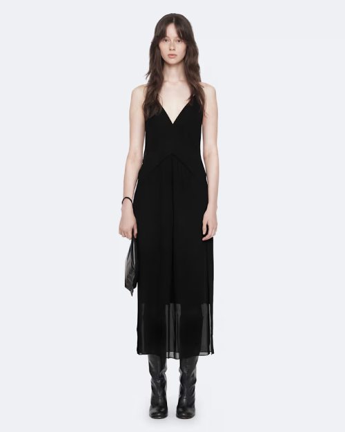 FAWN VISCOSE MIDI SLIP DRESS
